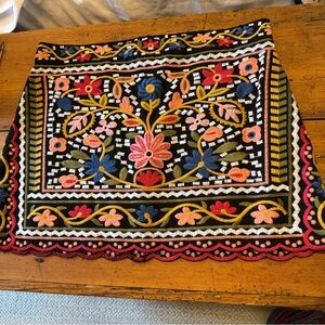 J Marie Floral Embroidered Black Mini Morgan Skirt